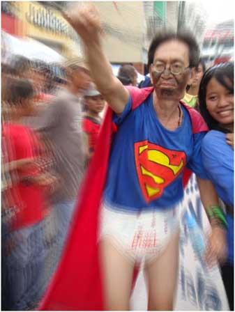 Philippines Ati Atihan Experience Superman.....wearing a diaper