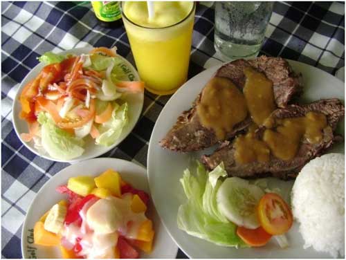 Philippines Bukidnon A lovely steak meal in Manolo Fortich