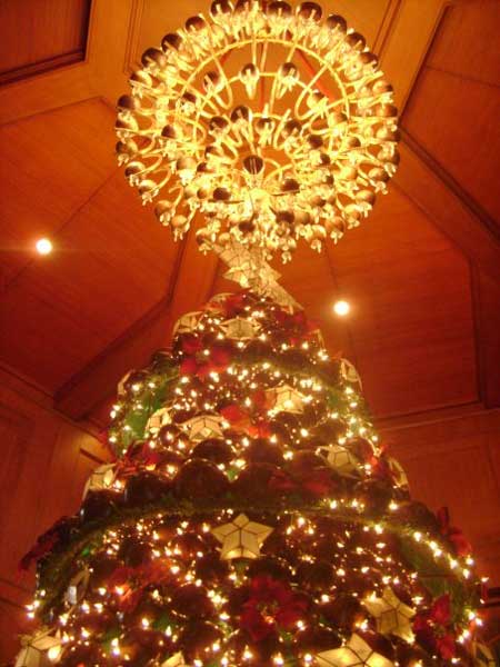 Philippines A Christmas Tree made from coconuts in the Coconut Palace